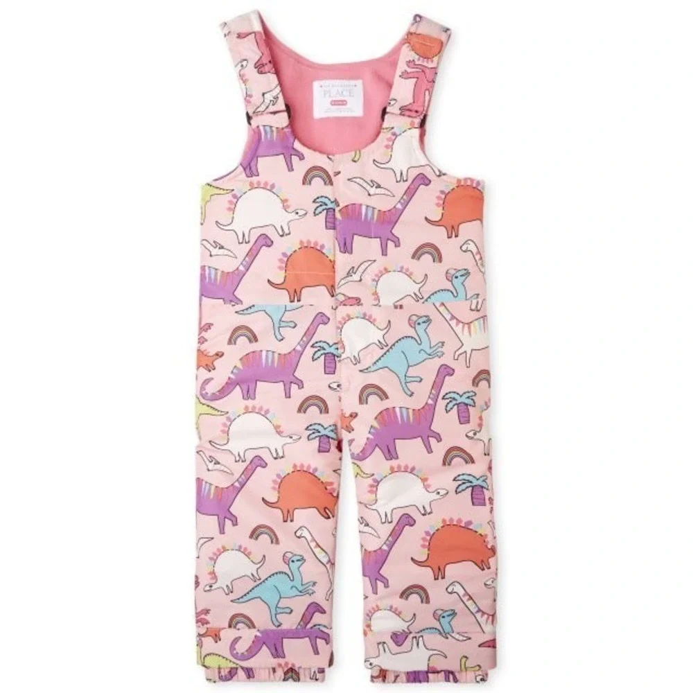 Baby Girls Snow Pants 5t Pink Dinosaurs AOP EUC Children's Place TCP Gymboree